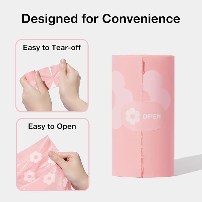 VETRESKA Dog Poop Bags Lavender Scented Pet Waste Bags Leak Proof & Extra Thick Waste Bags for Dog Walking and Cat Litter 300 Counts 20 Refill Rolls 9 * 13 inches