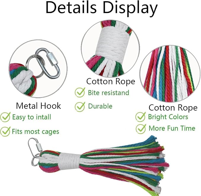 ASOCEA Bird Cage Seed Cather with Pet Bird Parrot Colorful Cotton Rope, Universal Adjustable Birdcage Cover Skirt Nylon Mesh Netting Parrot Parakeet Macaw African Round Square Cages Cover