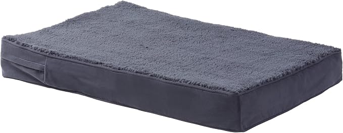 Happy Hounds Oscar Rectangle Orthopedic Foam Sherpa Dog Bed, Small (36 x 24 in.), Prussian Blue