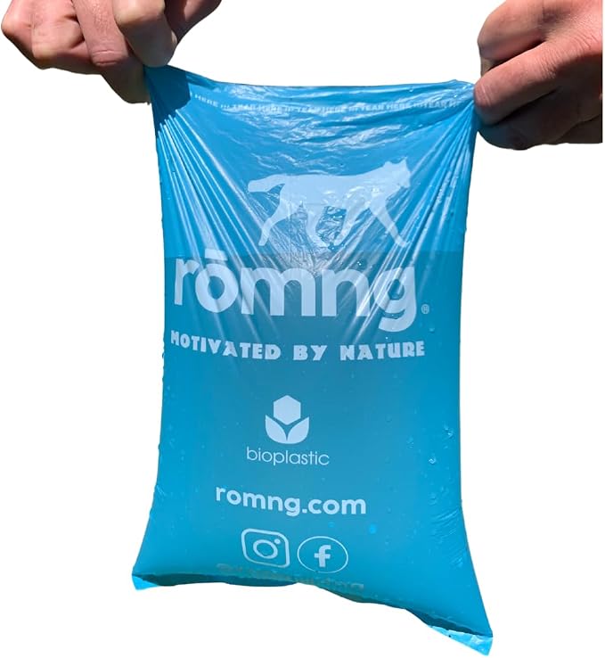 Bio-Based Dog Poop Bags, Unscented, Leak-Proof, Cornstarch Blend, 8 Rolls, 120 Bags, Blue