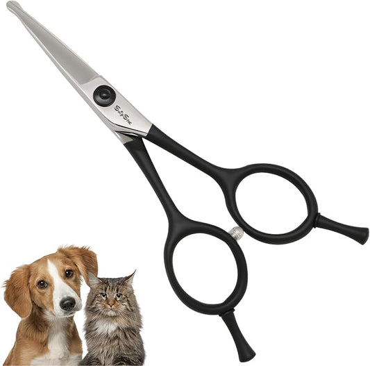 4.5in Cat Dog Grooming Scissors, VG10 Rounded Safety Tips Shears | Sharp Japanese VG10 Steel, Convex Blade, Ergonomic Handle, Small Pet Scissors for Face, Eye, Ear, Nose & Paw Hair Trimming