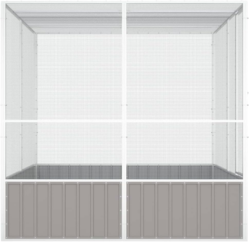 Steel Bird Cage, Large Flight King Bird Cage for Cockatiels African Grey Quaker Amazon Sun Parakeets Green Cheek Conures Pigeons Parrot Bird Cage Birdcage, Gray 84.1"x85.6"x83.3"