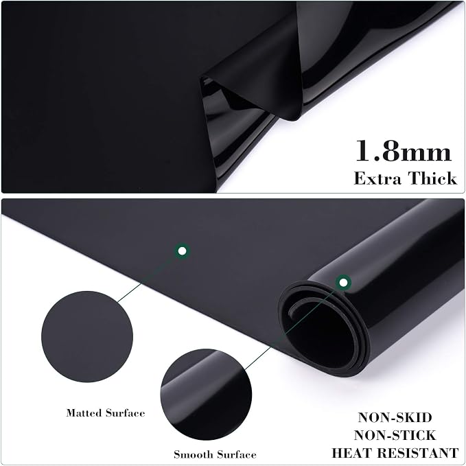 Gartful Extra Large Silicone Sheet for Craft, 31.5" x 23.6" x 0.07", Heat Resistant Countertop Protector, Multipurpose Mat, Black