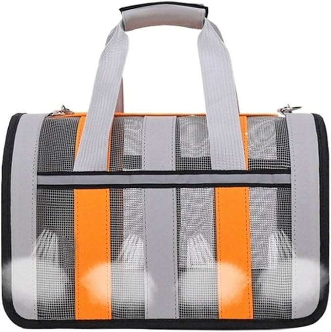 Handheld Foldable Single-Shoulder Dog Bag Large Capacity Cat Four-Season Outdoor Pet Mesh Breathable Portable Backpack(Black,S)