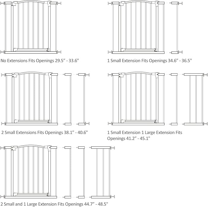 Great Gates Pet Gate - Durable Steel Gate for Stairs - Self-Closing Door & 2-Step Child Proof Lock - Wall-Friendly Dog Gates for Doorways (Fits Most) - 29.5"- 36.5", 34” Tall