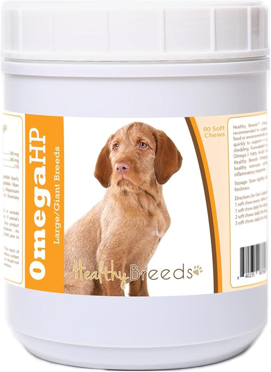 Healthy Breeds Wirehaired Vizsla Omega HP Fatty Acid Skin and Coat Support Soft Chews 90 Count