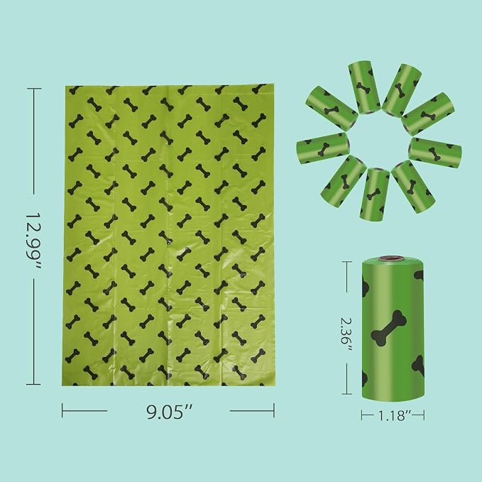 Dog Poop Bags, 24 Rolls/360 Bags with Dispenser, Extra Thick Doggy Poop Bags, Cat Poop Bags, Dog Bag, Pet Waste BagsUnscented, Leak-Proof, Easy Tear-Off
