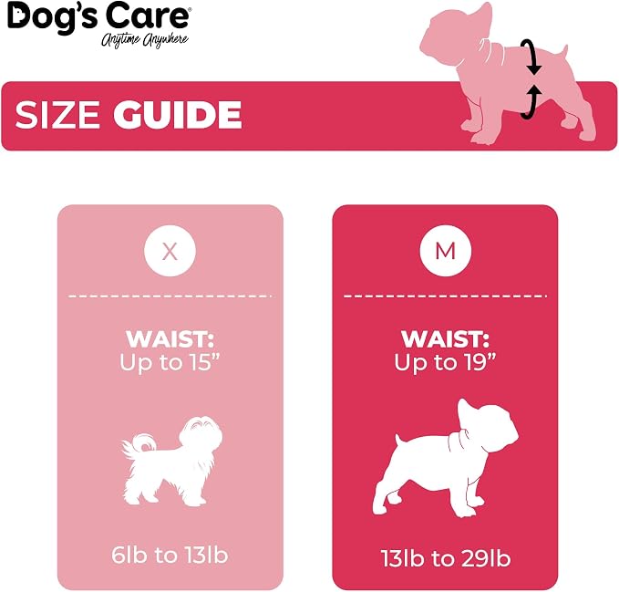 Dog´s Care – Disposable Hygienic Diaper for Female Dogs – Ultra-Absorbent, Comfortable – Size M – 13,2 lbs to 28,6 lbs – 48 Units