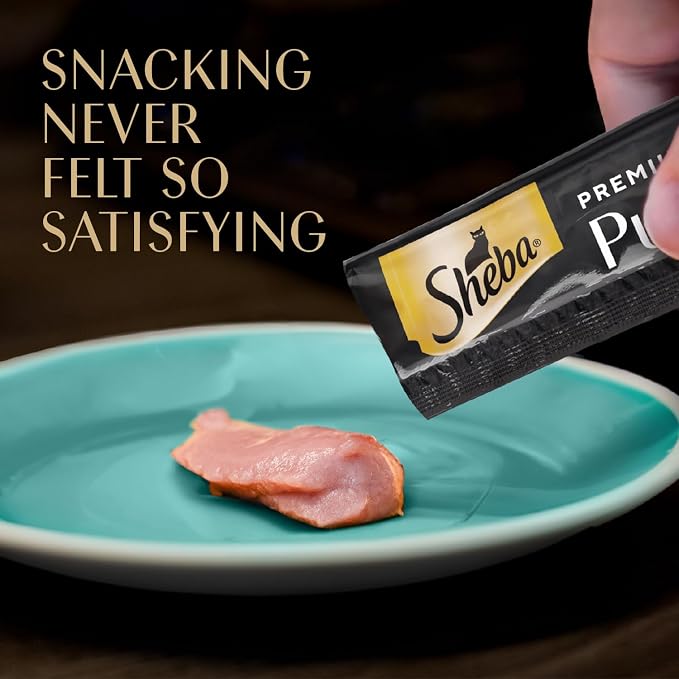 Sheba Premium Puree Cat Treats Lickable Smoked Salmon Flavor, 0.49 oz. Tubes, 4 Count (Pack of 11) – Total 44 Count