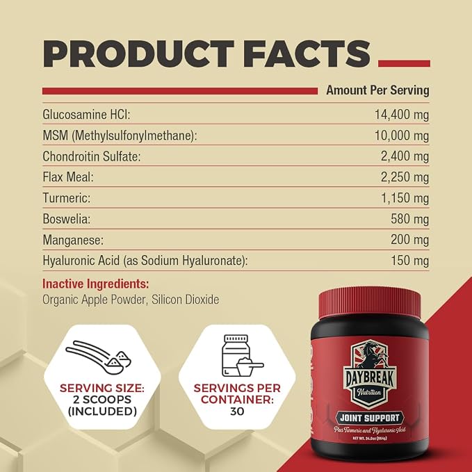 Daybreak Nutrition 8 in 1 Maximum Strength Equine Joint Supplement - Joint Supplement for Horses - Glucosamine, MSM, Chondroitin, Turmeric, Hyaluronic Acid, Manganese, & Boswelia - 964g (30 Servings)