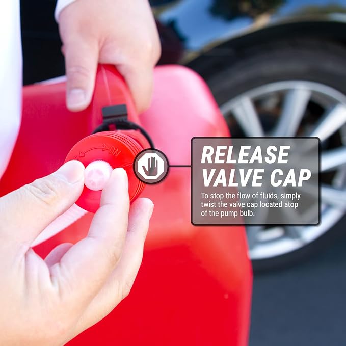 TERA PUMP - Heavy Duty Water Based Chemical Resistant Manual Hand-Operated Siphon Pump for Gas, Chemical Insecticides, Diesel, light solvents, etc.