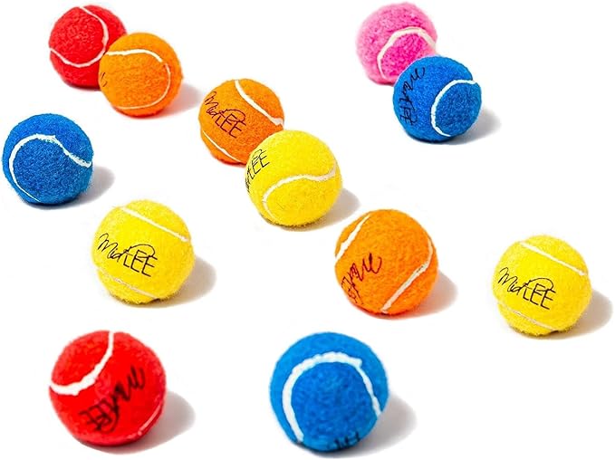 Midlee 1.5" Mini Dog Tennis Balls Bulk Set of 25 Assorted Colors