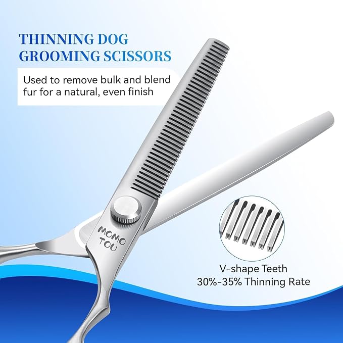 6.5 Inch Thinning Dog Grooming Scissors, 9CR Stainless Steel Pet Blender Shears, Smooth Cutting for Dogs and Cats