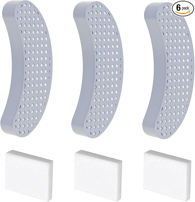 Cat Water Fountain Filter Replacement, 3 Pcs Pet Fountain Filter with 3 Pcs Sponges Foam for 108oz/3.2L Stainless Steel Automatic Cat Water Dispenser