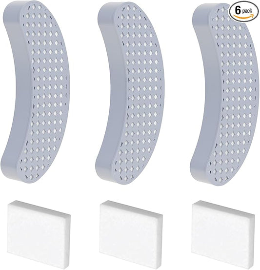 Cat Water Fountain Filter Replacement, 3 Pcs Pet Fountain Filter with 3 Pcs Sponges Foam for 108oz/3.2L Stainless Steel Automatic Cat Water Dispenser