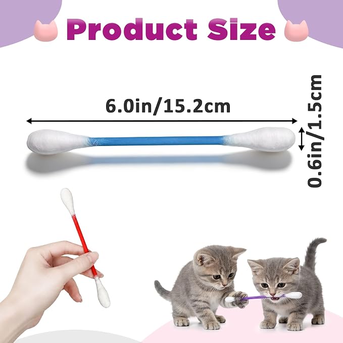 18 Pcs Cotton Swabs Cat with Catnip, Interactive Kitty Kick Sticks | Durable for chew, Soft plushfor, for anxiety and digestive aid