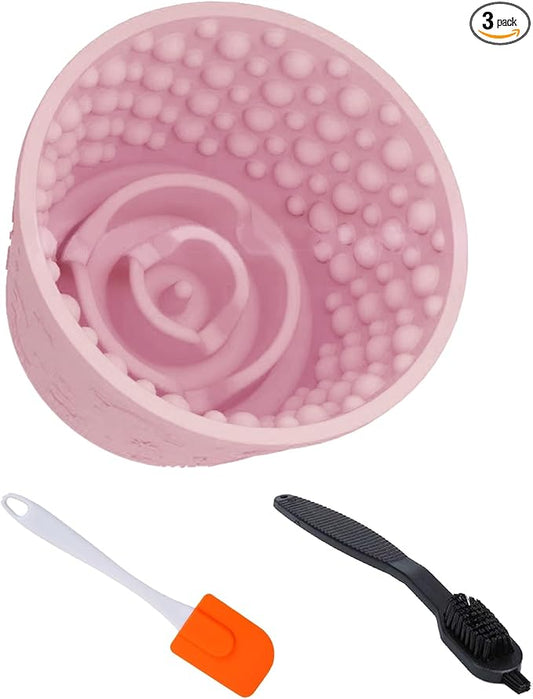 Dog Lick Bowl,Anxiety Relief Non-Slip Silicone Treat Bowl,Durable Anti-Choking Long-Lasting Enrichment Slow Feeder Licking Mat for Small Medium Large Breed,Freezable BPA Free Silicone Dishwasher Safe