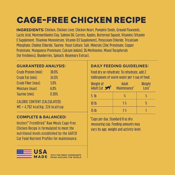 Instinct Raw Meals Freeze-Dried Chicken Cat Food, 9.5 oz. Bag