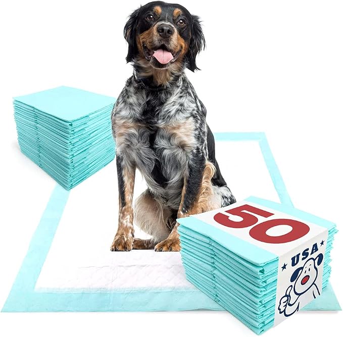 ValuePad USA Plus Puppy Pads, Large 28x30 Inch, 50 Count - Premium Puppy Pee Pads for Dogs, Tear Resistant, Super Absorbent Polymer Gel Core, 5-Layer Design