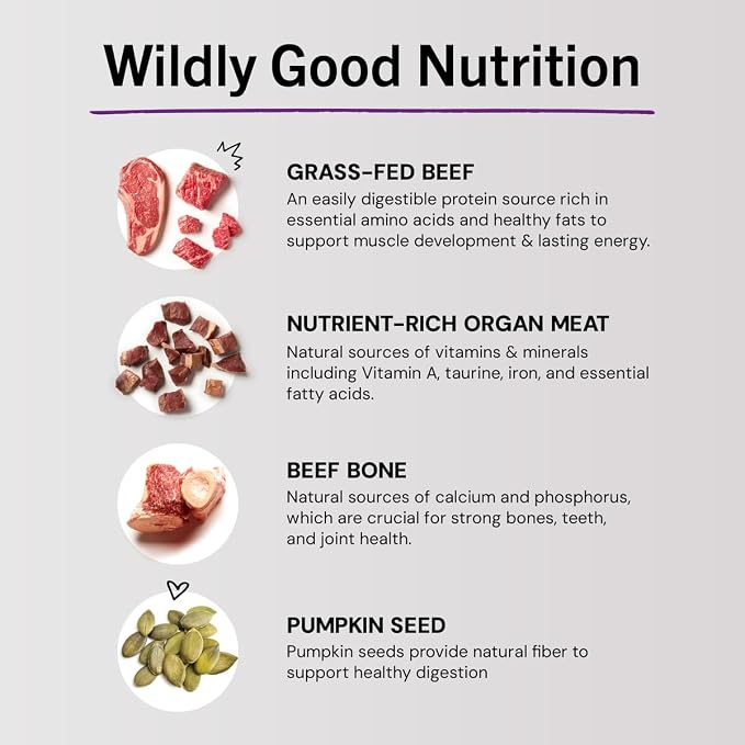 Stella & Chewy's Freeze-Dried Raw Cat Dinner Morsels - Premium Beef Recipe with 98% Grass-Fed Meat & Organs - Natural Grain-Free Cat & Kitten Food - Made in USA - 8 oz