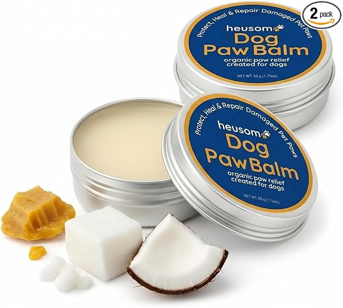 Silent Groom Pro Organic Pet Paw & Nose Balm | Natural Moisturizer for Dogs & Cats - Paws, Pads, Nose & Elbow | Lick Safe Cream with Coconut Oil & Beeswax | Anti-Dry Skin Relief & Protector | 2 Pack