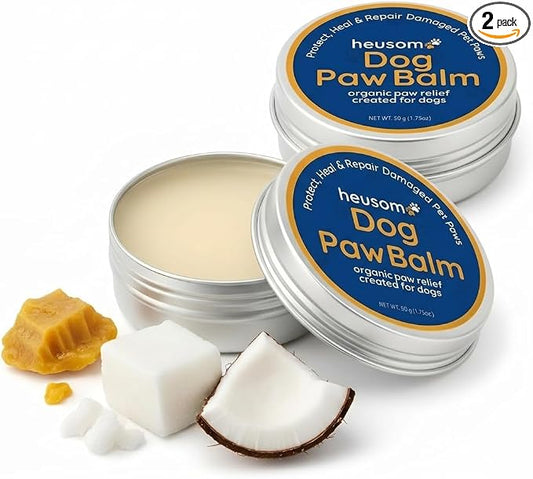 Silent Groom Pro Organic Pet Paw & Nose Balm | Natural Moisturizer for Dogs & Cats - Paws, Pads, Nose & Elbow | Lick Safe Cream with Coconut Oil & Beeswax | Anti-Dry Skin Relief & Protector | 2 Pack