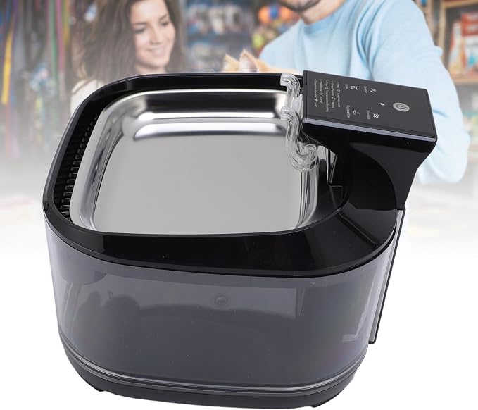 4.5L Stainless Steel Cat Water Fountain, Quiet Battery Operated Pet Water Fountain for Cats and Dogs with Motion Sensor, Ultra Quiet Pump, Multi Filtration with Auto Cycle System