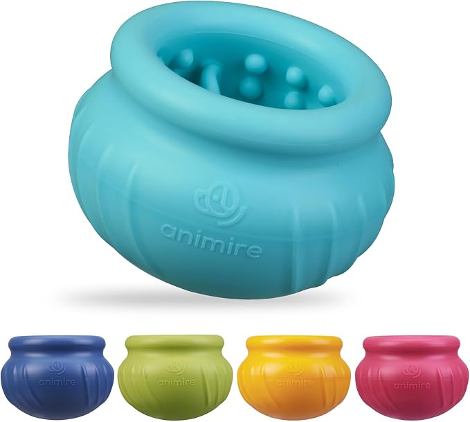 Wobbly Dog Enrichment Lick Toy, Stuffable Frozen Lick Bowl to Keep Dogs Busy, Long-Lasting Interactive Treat Dispensing Dog Toy, Silicone Fetch Catch Chew Toy(Teal,L)