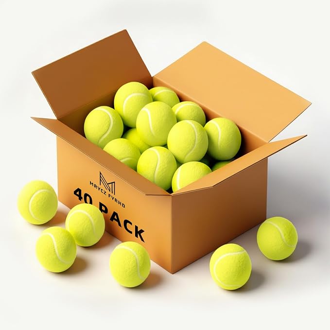30/40 Pack Training Tennis Balls, Pet Dog Playing Balls, Practice Tennis Balls with Mesh Bag for Transport and Beginner Training