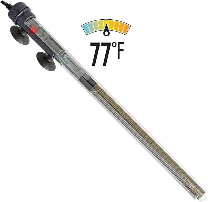 Sicce Scuba 300 Watt Aquarium Fish Tank Heater Preset at 77℉ for Up to 90 Gallons | 300W Submersible for Marine Saltwater and Freshwater | Run Dry Protection