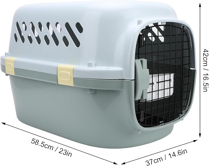 Portable Hard Shell Pet Carrier, ABS Material Sturdy and Large Space Breathable Cat Travel Carrier for Aircraft Travel Hiking Walking (Large)
