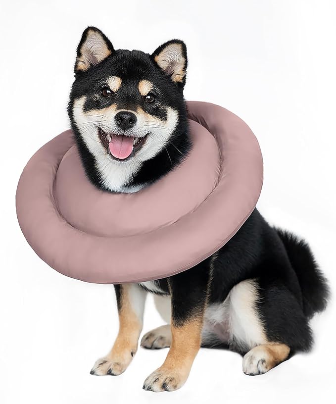 Comfortable Adjustable Soft Dog Cone Alternative for Medium Dogs - Elizabethan Donut Collar for Recovery After Surgery - Different Sizes for Cats, Large and Small Dogs