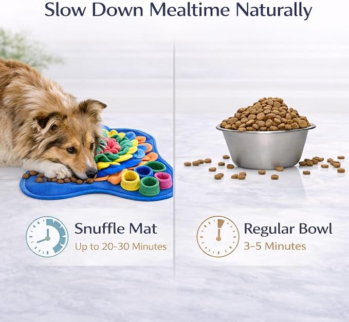 Dog Snuffle Mat - Slow Feeder for Dogs, Interactive Feeding Mat for Mental Stimulation & Anxiety Relief, Non-Slip Washable Pet Enrichment Toy for Small & Large Dogs