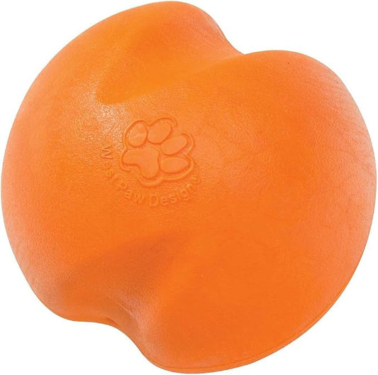 WEST PAW Zogoflex Jive Ball Dog Chew Toy – Bouncing Toys for Dogs, Fetch, Catch, Chewing, Play – Floatable, Recyclable Balls – Latex-Free, Non-Toxic, Dishwasher Safe Dog Toy, Small 2.5", Tangerine