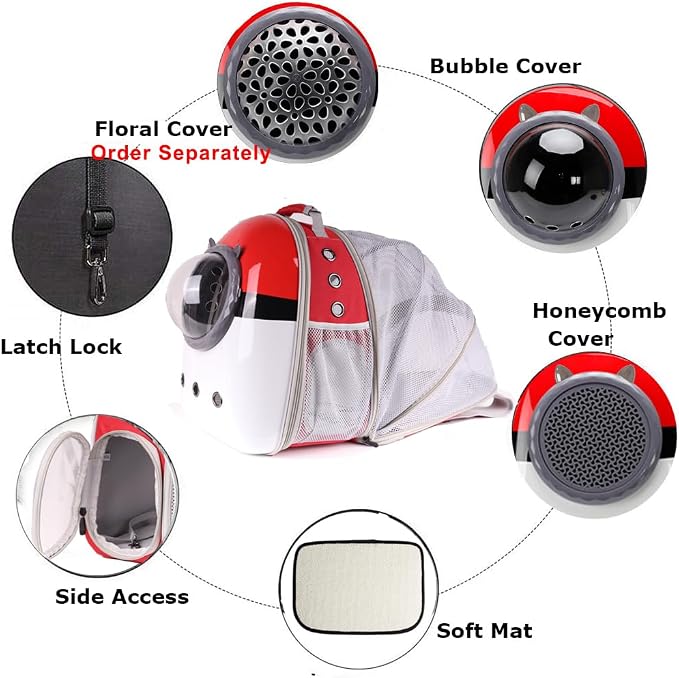 Back Expandable Cat Carrier Backpack for Cats Kitten Small Puppy, Airline Approved Cat Bubble Backpack, Space Capsule Astronaut Carrier