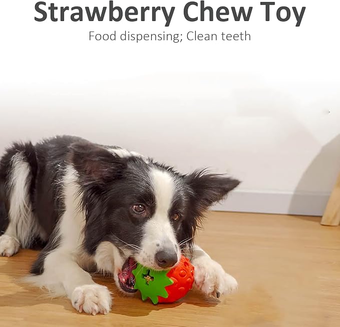 Dog Snuffle Mat, Slow Feeding Lick Pad, Strawberry Dog Chew, Corn Squeak Puppy Toy for Small Medium Large Breeds, Interactive Puzzle Toys for Training Foraging Enrichment Skills