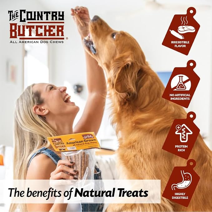 THE COUNTRY BUTCHER Chicken Feet Dog Treats for Small, Medium and Large Breeds, Natural Chew, Rich Source of Glucosamine and Chondroitin, Made in the USA, 30 Count - Rawhide Free, Nails Removed