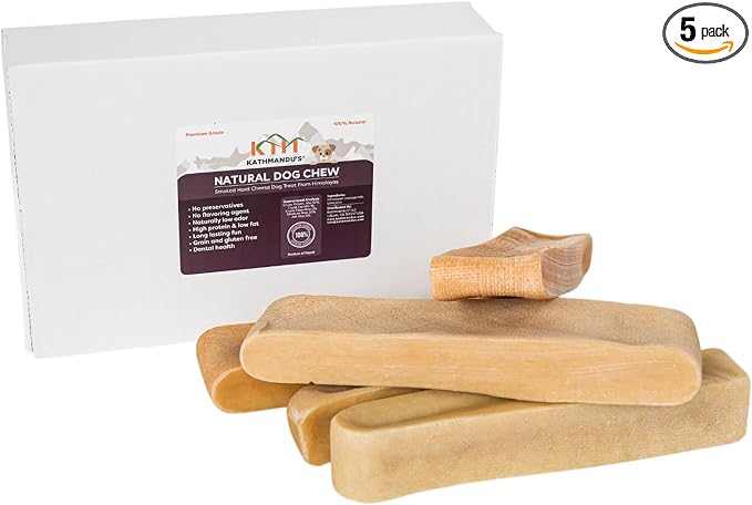 Authentic Himalayan Yak Cheese for Dogs - XXLarge (Pack of 5) - Sourced from Pristine Himalayan Foothill, Rawhide-Free, NO preservatives
