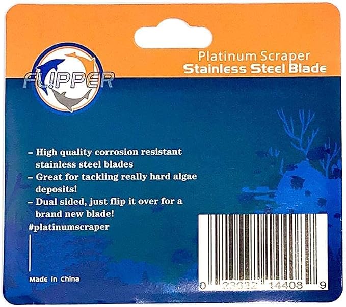 Flipper Platinum Aquarium Hand Scraper Tool – Glass and Acrylic Fish Tank Cleaner – Aquarium Glass Cleaner - Aquarium Glass Scraper with Serrated Blade 18"