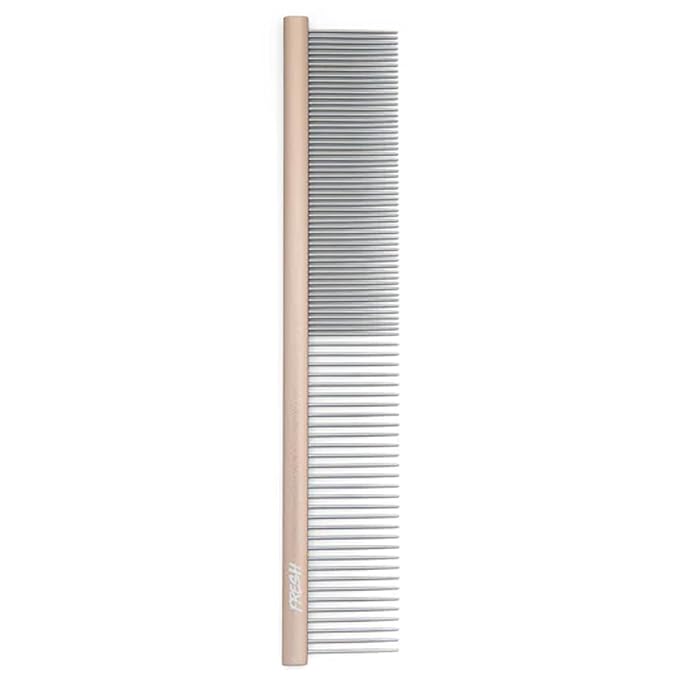 Fresh Ultra Half & Half XL Metal Pet Comb, Oval Aluminum Handle, Metal Grooming Comb for Dogs, 9.75"