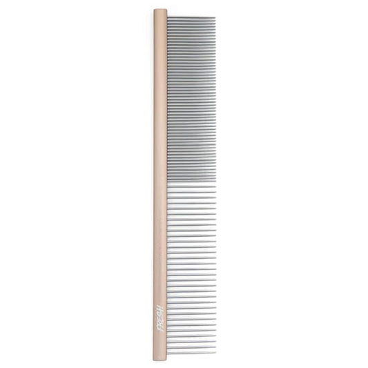 Fresh Ultra Half & Half XL Metal Pet Comb, Oval Aluminum Handle, Metal Grooming Comb for Dogs, 9.75"