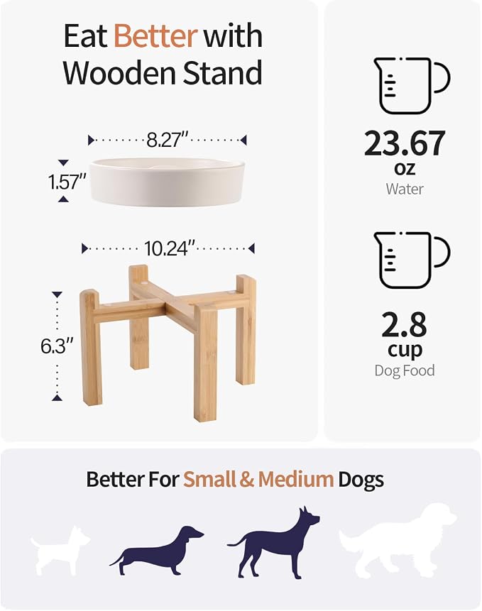 8.26 in White Dog Bowl Slow Feeder Ceramic for Medium and Large Breed, Elevated/Raised Slow Feeding Dog Food Water Dish Heavy Weighted,Puppy Dish for Fast Eaters,Puzzle Eating Bowl Modern Maze