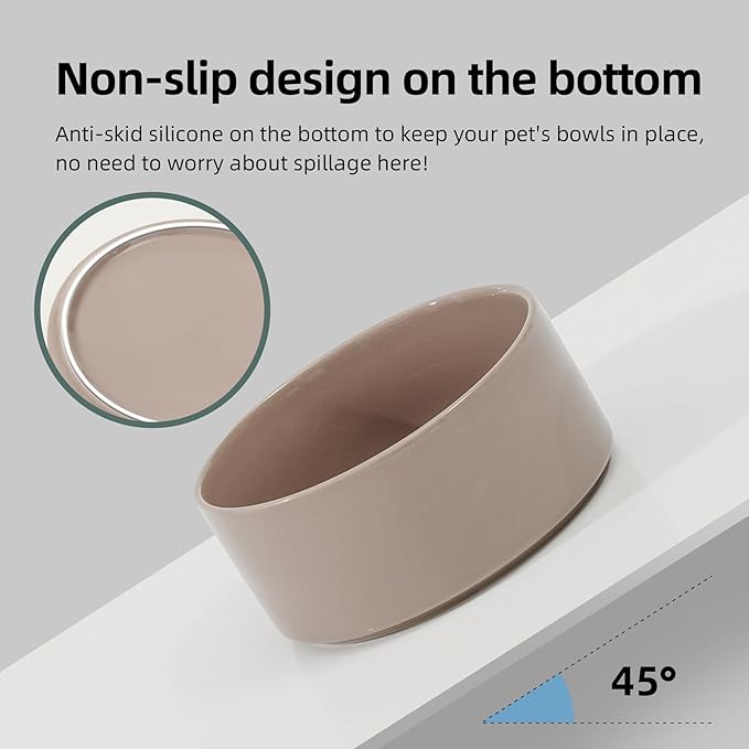 Havniva 7.3inch Ceramic Raised Dog Bowl with Stand, Elevated Dog Bowls for Medium Breed Dog Food and Water Bowl Non-Slip Dog Dish Large Capacity Feeding Pet Water Bowl