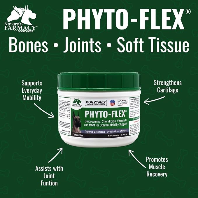 Dogzymes Phyto Flex - Glucosamine, Chondroitin, MSM and Hyaluronic Acid… (2 Pound)