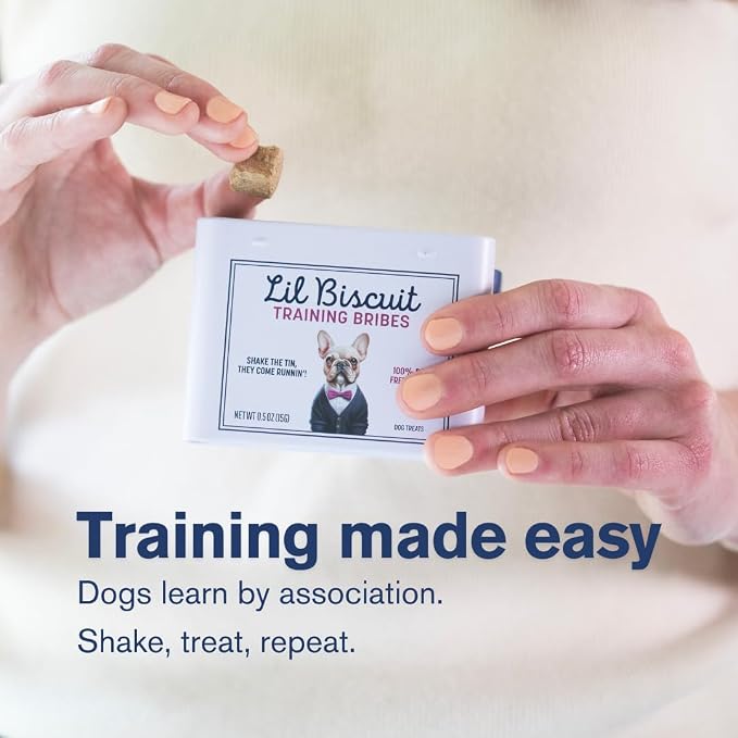 Piper Loop | Lil Biscuit Training Bribes | Pocket-Size Refillable Tin | Freeze-Dried | ~20 Treats | 100% Pork | 0.5 oz