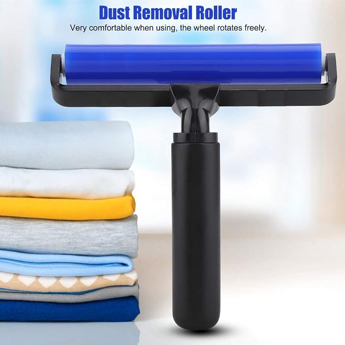 Dust Removal Silicone Roller Anti Static Roller Brush Four Sizes nual Cleaner Tool for Dust Pet Hair Clothes Carpet Furniture(6in)