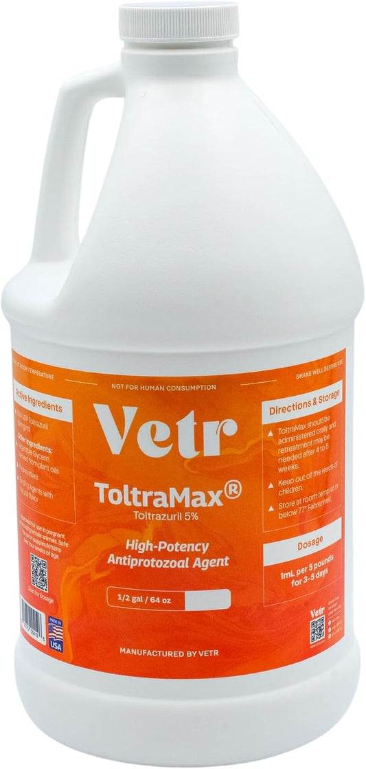 Toltrazuril 5.0% for Horses, Dogs, Cats, 1/2 Gallon, for Non-Food Chain Animals