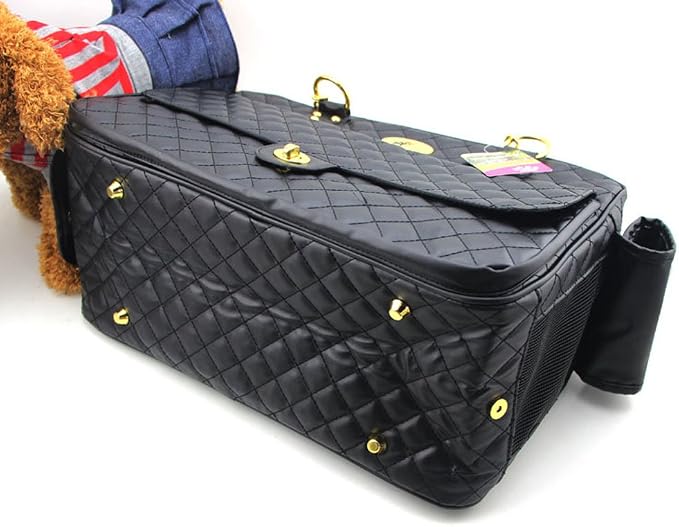 B-JOY New Dog Carrier Dog Handbag Dog Purse Pet Tote Bag Soft Sided Pet Carriers with Double Chain Handles Black