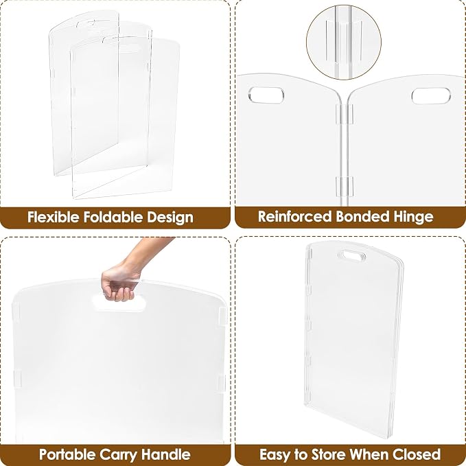 Modern Frame Clear Acrylic Freestanding Dog Gate - 32" Tall Extra-Wide Folding 4-Panel Pet Barrier for Doorways, Stairs & Large Openings, Indoor Fence for Small to Large Dogs & Cats