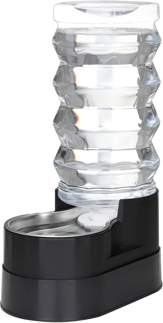 RIZZARI 9L Large Capacity Stainless Steel Pet Water Dispenser – Elevated Gravity Water Bowl with Filter for Healthy Hydration, Anti-Spill Design for Large Dogs, Senior Pets & Indoor Outdoor Spaces